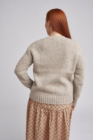 Chunky Cable Knit Jumper - Oat Cake