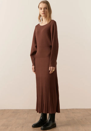 Gizelle Pleated Maxi Dress - Toffee