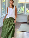 Lulu Skirt- Moss Linen