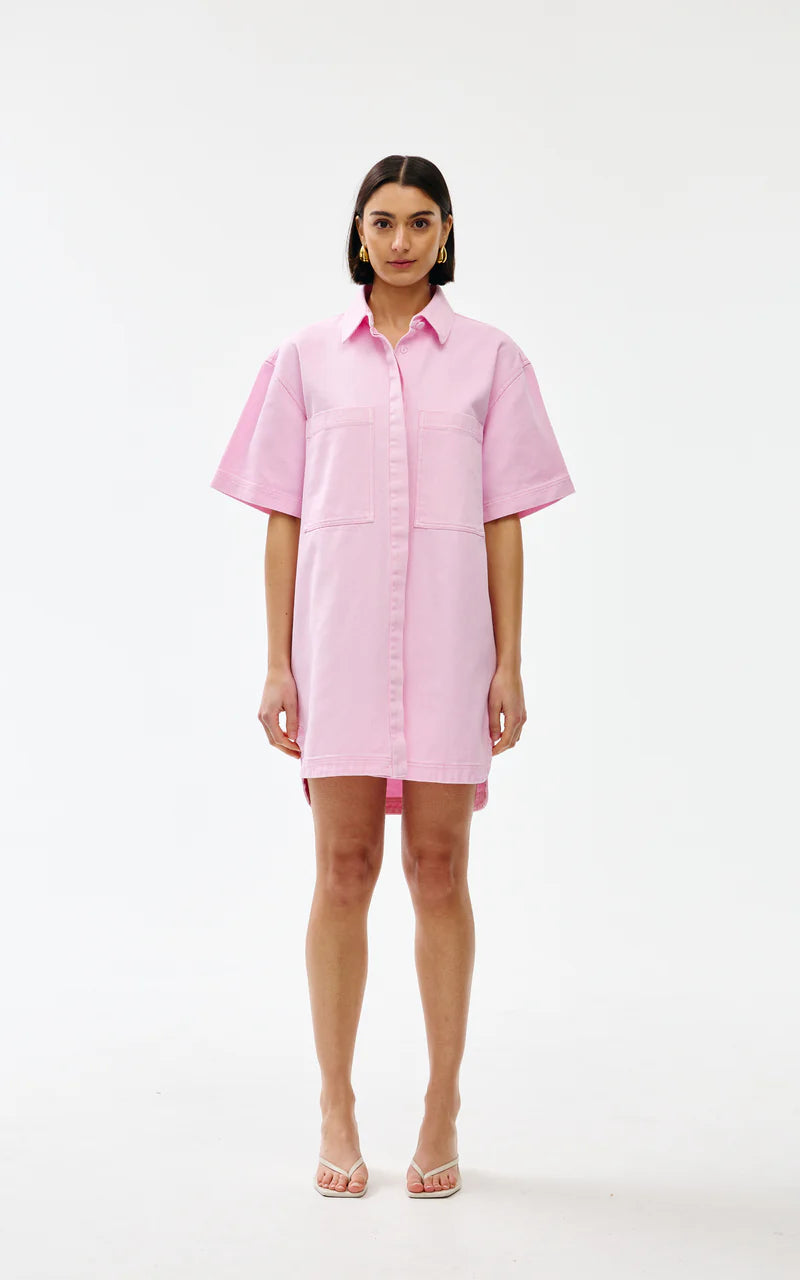 Freya Dress - Blush Wash Denim