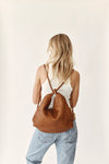 Woven Bella Tan 2-in-1 Convertible Backpack Tote