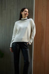 EDDY MERINO ROLL NECK JUMPER IVORY