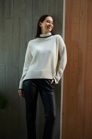 EDDY MERINO ROLL NECK JUMPER IVORY