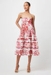 SANIBEL COTTON SILK SKIRT IN FLAMINGO FLOWER