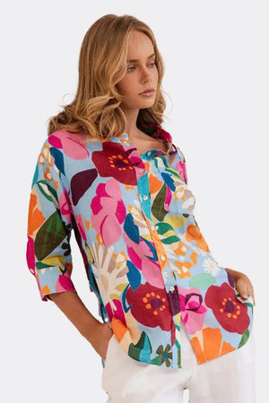 Kaleido 3/4 Sleeve Print Shirt K89