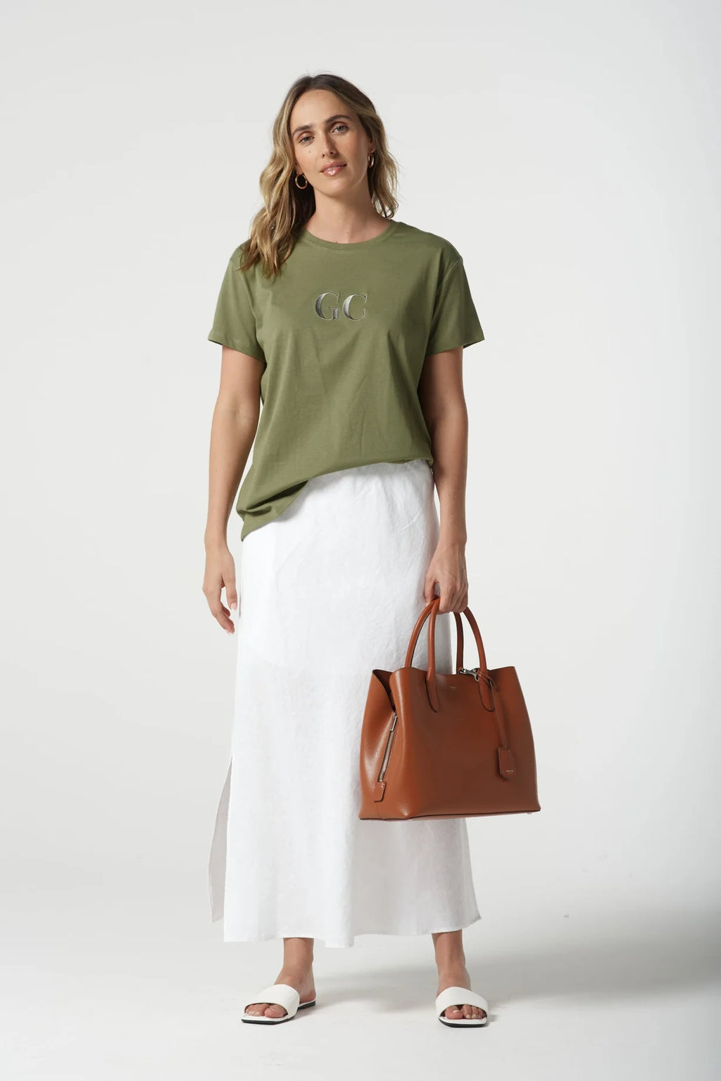 Bayside Linen Bias Skirt - White