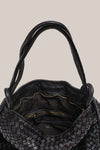 Woven Bella Black 2-in-1 Convertible Backpack Tote