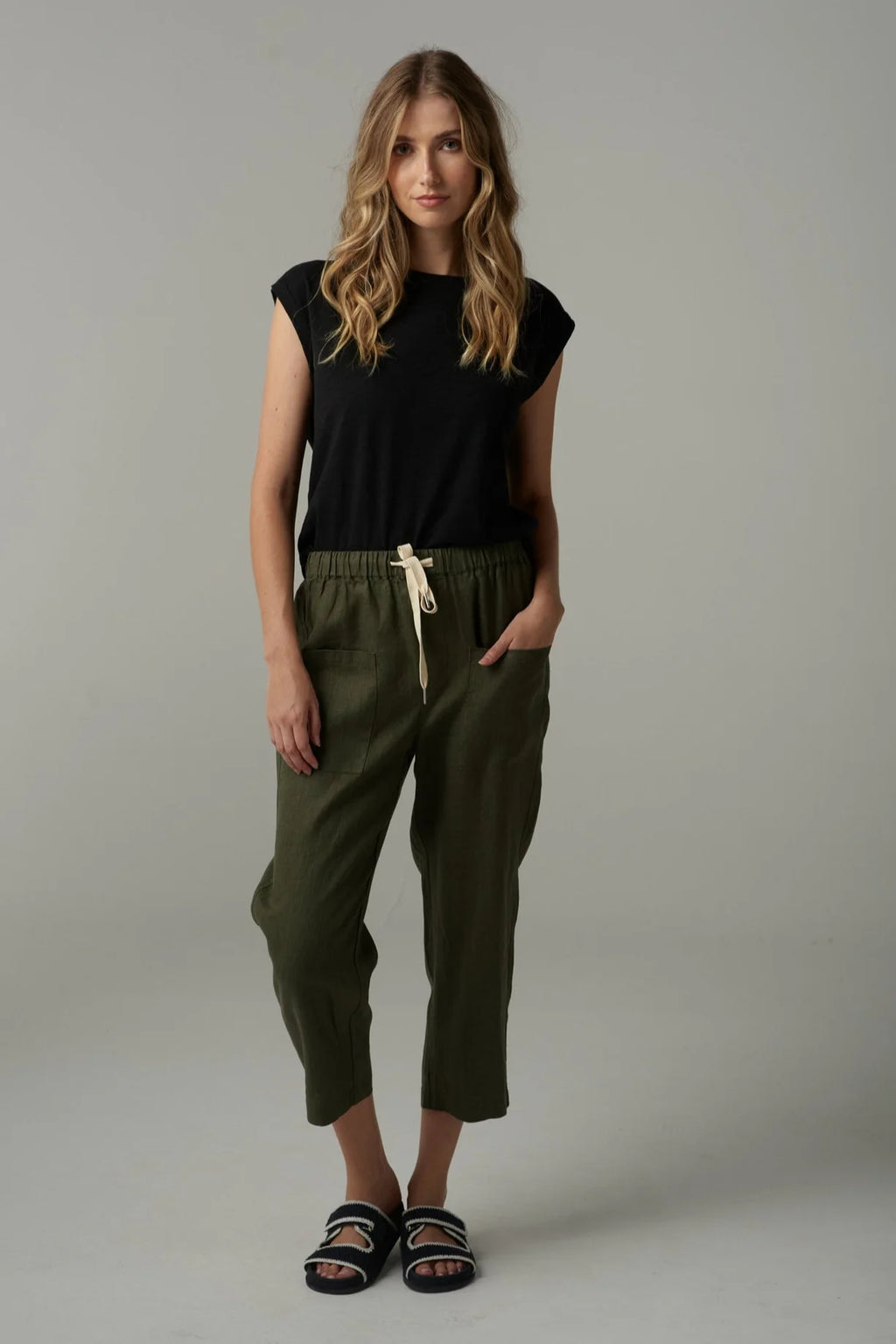 Sunday Linen Pocket Pant - Khaki