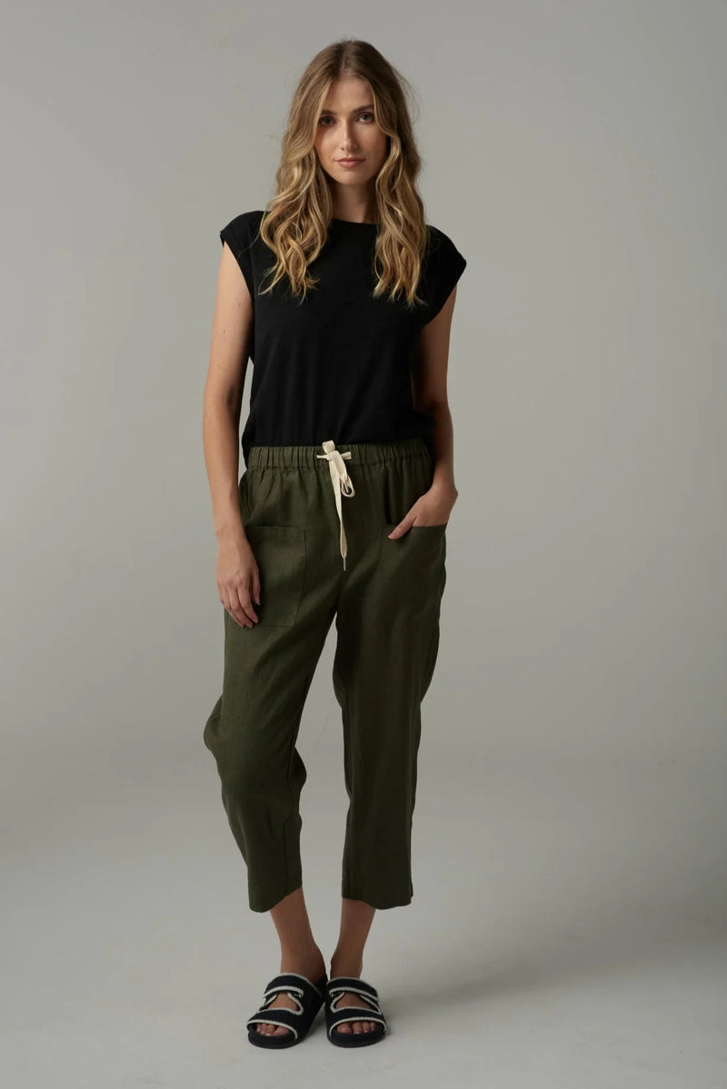 Sunday Linen Pocket Pant - Khaki