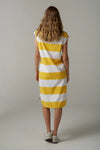 Club Cotton Stripe Dress - White/Daffodil