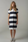 Rugby Cotton Stripe Dress - White/Parisian Navy