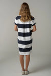 Rugby Cotton Stripe Dress - White/Parisian Navy