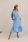 Gather Detail Linen Dress