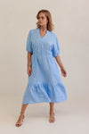 Gather Detail Linen Dress