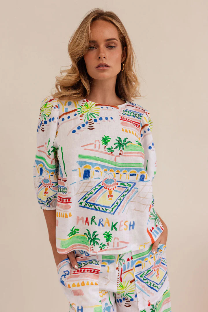 Kaleido K71 Elbow Sleeve Top - Marrakesh
