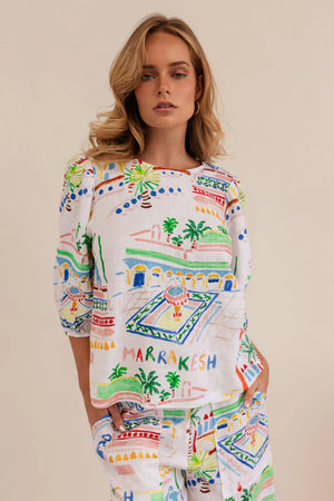 Kaleido K71 Elbow Sleeve Top - Marrakesh
