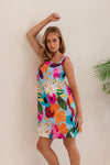 K92 Floral square neck dress