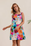 K92 Floral square neck dress