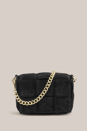 Margot Black Suede Woven Bag