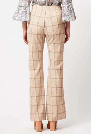 GETTY PONTE PANT IN OATMEAL CHECK