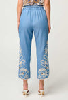 Helm Tencel Embroidered Straight Leg Pant in Sky