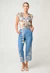 Helm Tencel Embroidered Straight Leg Pant in Sky