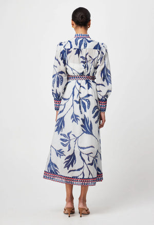 Tierra Cotton Silk Dress in Palm Shadow