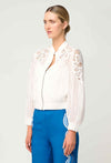 Lamia Tencel Lace Detail Bomber in Ivory