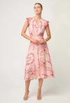 Estrella Linen Viscose Yoke Skirt in Palmarosa