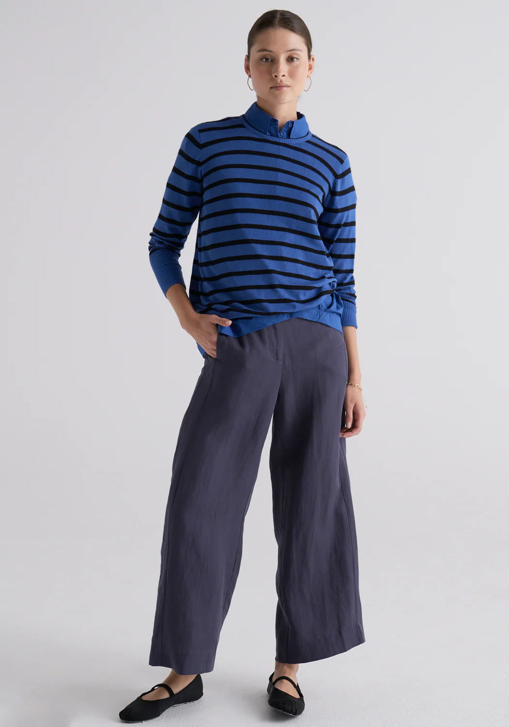 willa striped knit- blue