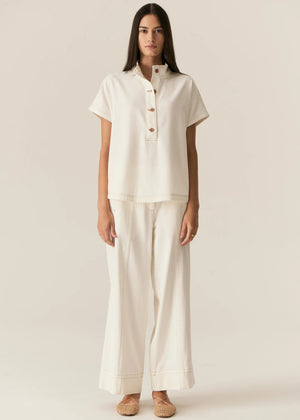 Carsen Crop Denim Pant - Ecru