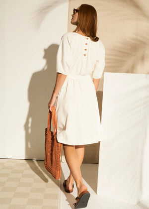 Carsen Denim Dress - Ecru