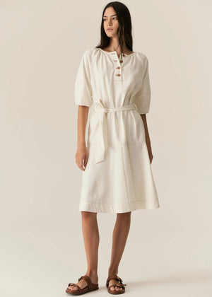 Carsen Denim Dress - Ecru