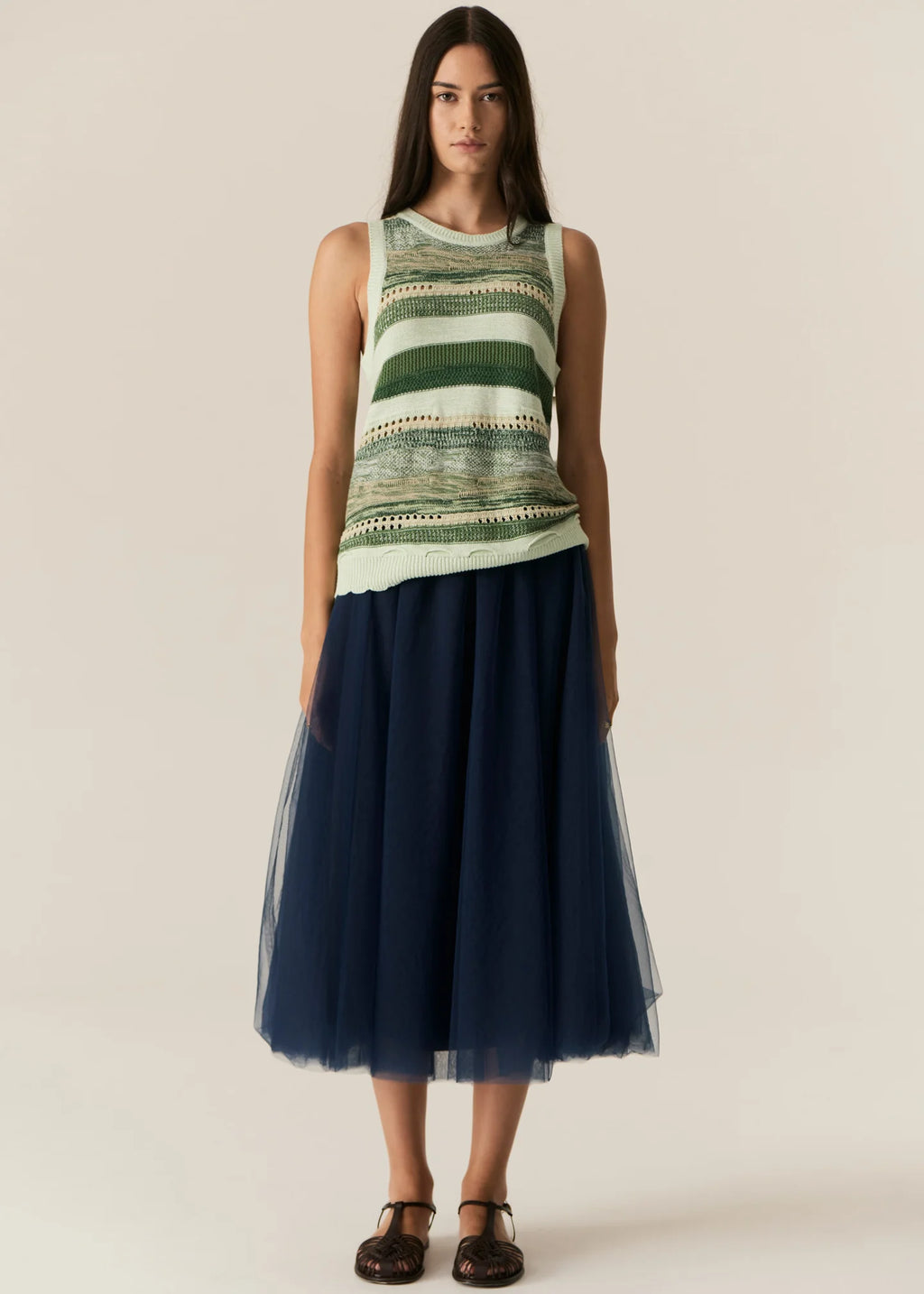 Marc Multistripe Tank - Green