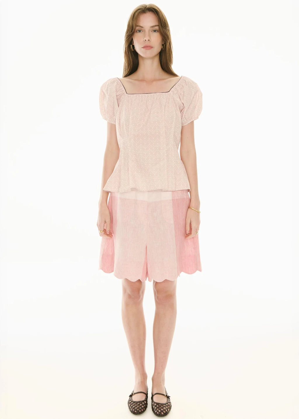 Safria Gingham Scallop Short