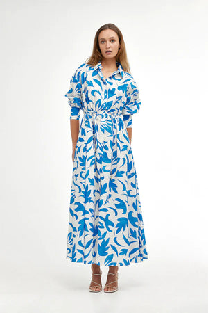 ISLA SHIRT DRESS - MOSAIC BLUE
