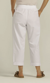 5217 Relaxed Rib Knit Waistband Pant - White