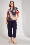 24147 - Navy Stripe Top