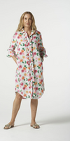 Floral Stitch Button Up Dress