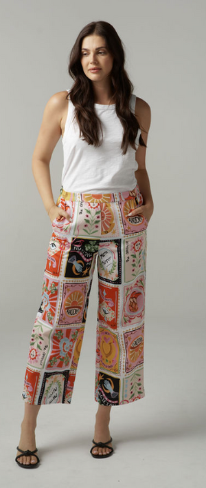 Rodeo Print Cropped Pant