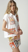 rodeo patch cap sleeve shirt