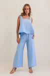 Kaleido - 7/8 Pant with Lace Side - Chambray - K107C