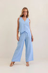 Kaleido - 7/8 Pant with Lace Side - Chambray - K107C