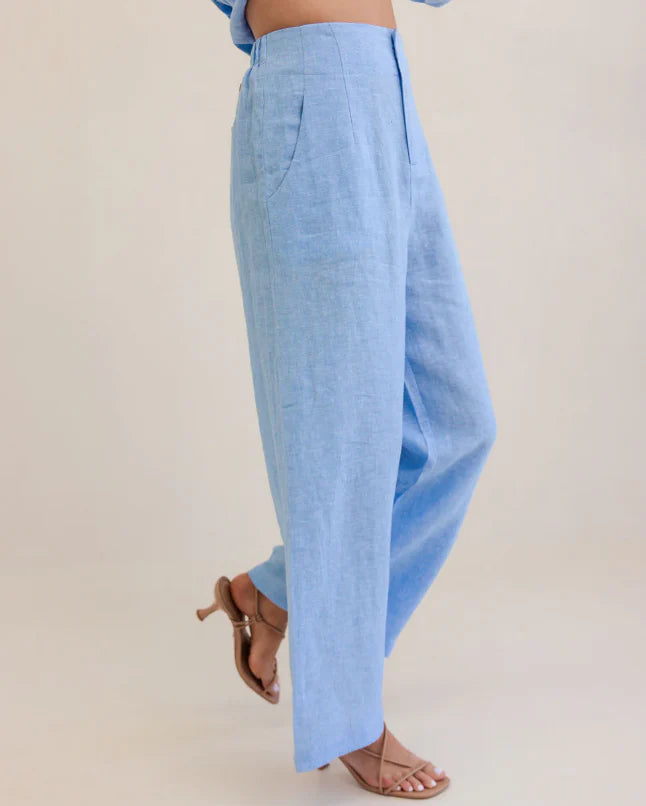 Kaleido - 7/8 Pant with Lace Side - Chambray - K107C