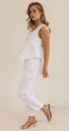 Linen 7/8 Pant with Lace