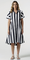 3/4 Sleeve Thick Stripe Dress