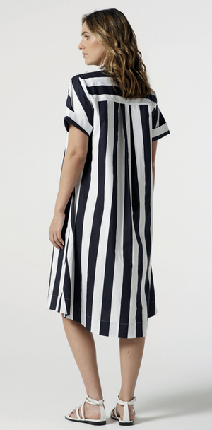 3/4 Sleeve Thick Stripe Dress