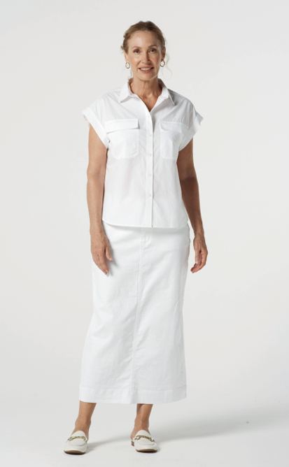 Cargo Pocket Shirt- Optical White