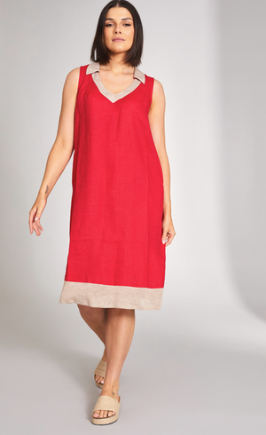 Two Toned Linen Dress