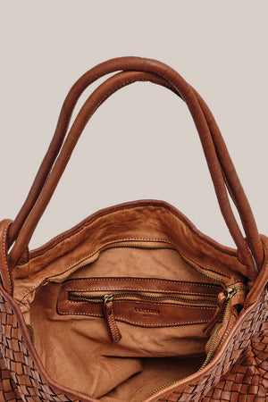 Woven Bella Tan 2-in-1 Convertible Backpack Tote